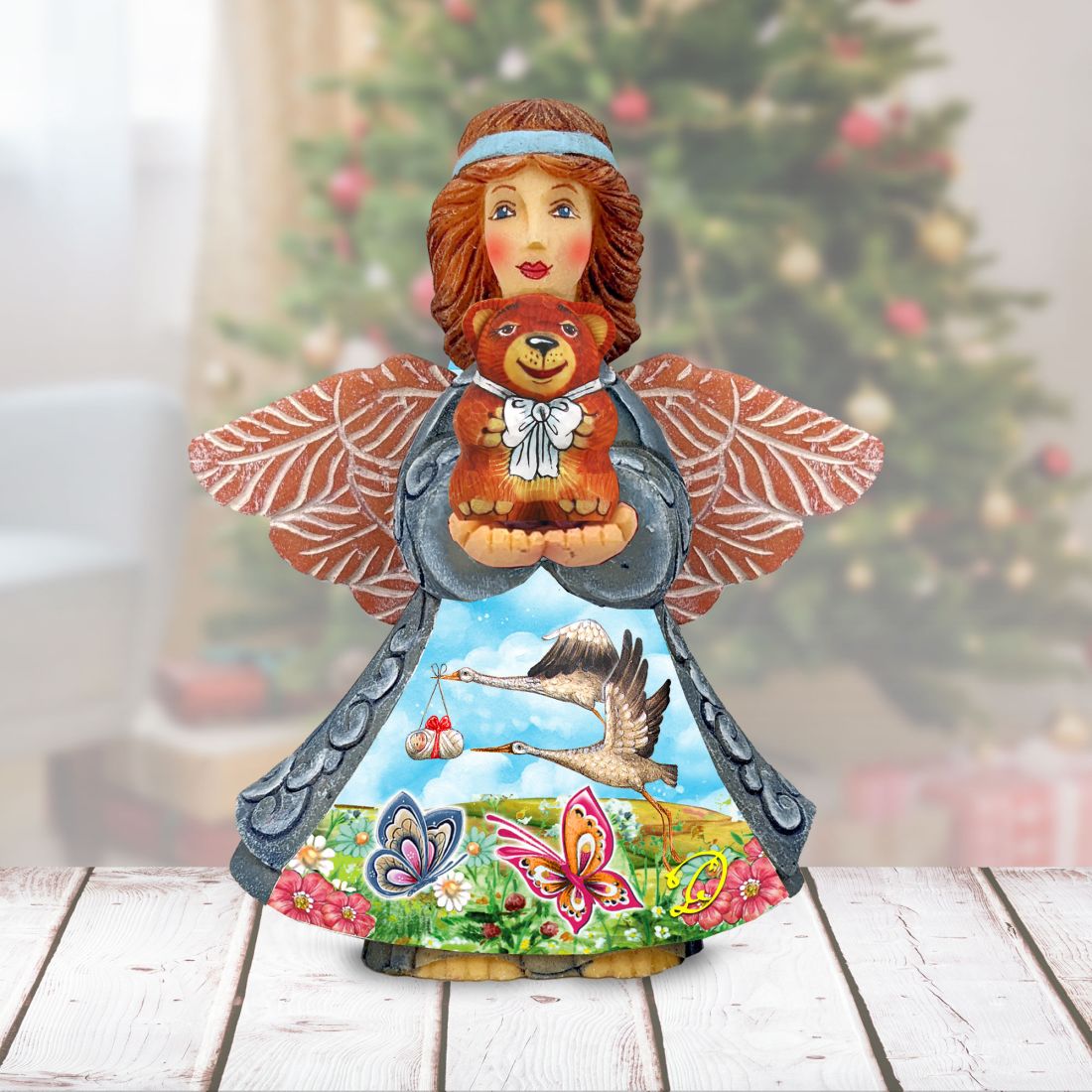 Angel of Birth Handcrafted Christmas Figurine - G. DeBrekht - Nativity Holiday Decor - 516657