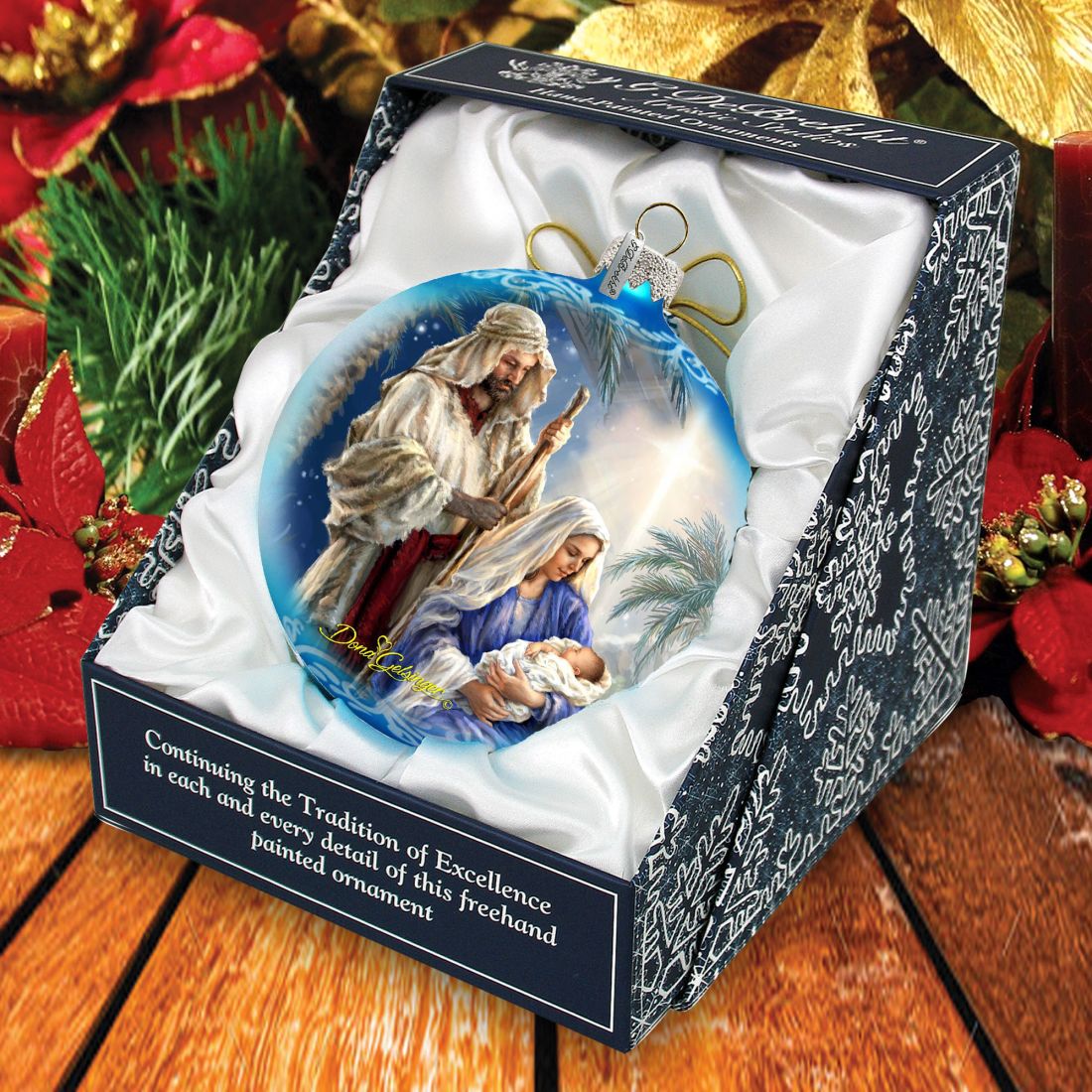 Holy Night Glass Ornament Limited Edition by D. Gelsinger - Nativity Holiday Decor - 73894-1618
