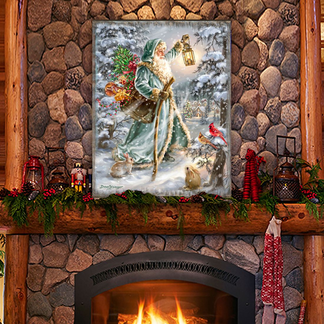 Saint Nicholas Wooden Wall Art Christmas Decoration
