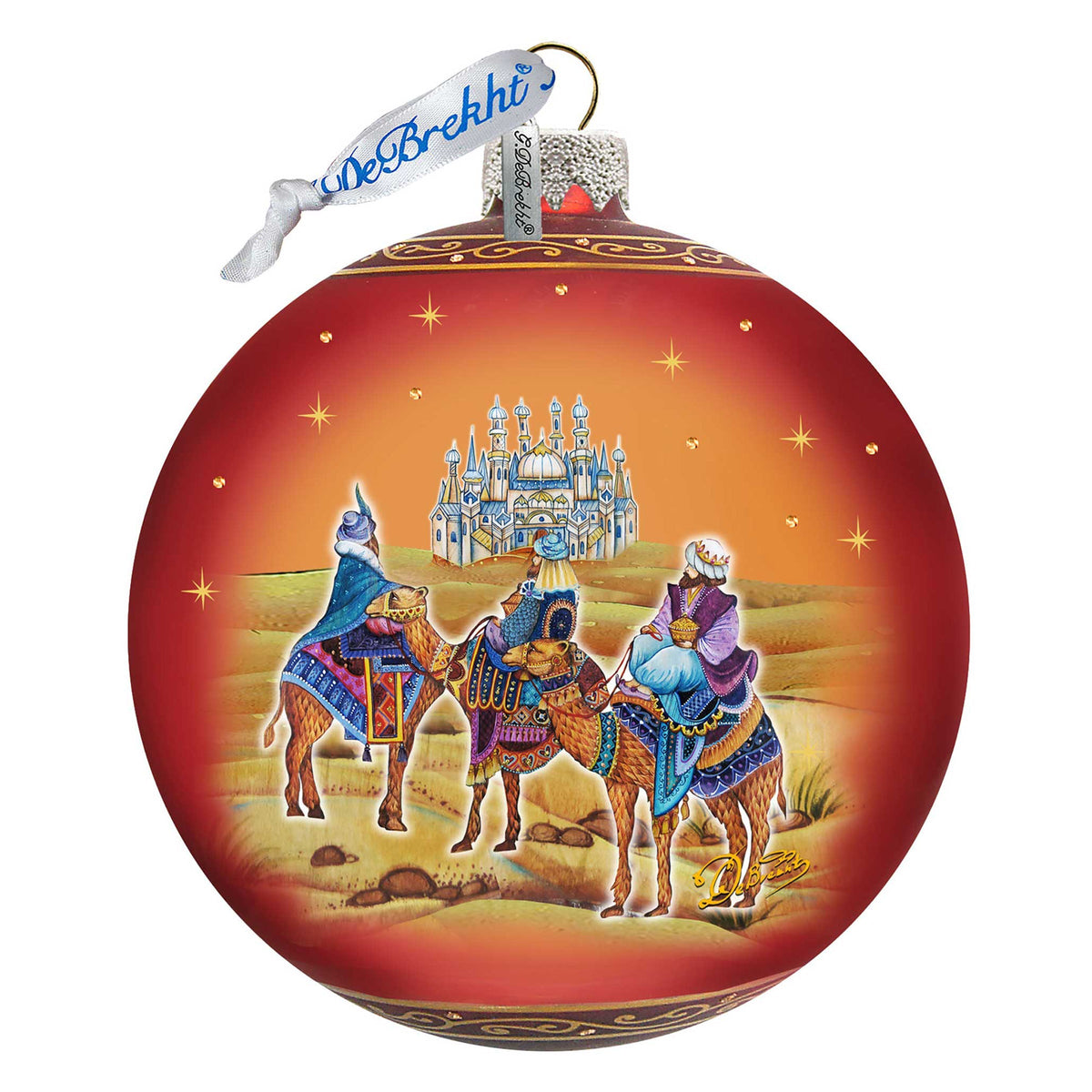 The Journey of the Three Wise Men Glass Ornament Limited Edition