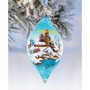 Winter Village Glass Ornament Set of 3
