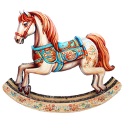 Timeless Ride of Joy Limited Edition Wooden Rocking Horse Figurine by G. Debrekht - Christmas Centerpiece Decor - 89307