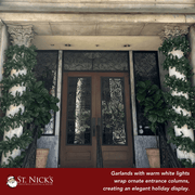 Green Garland with Warm White Lights |  99'X 8"