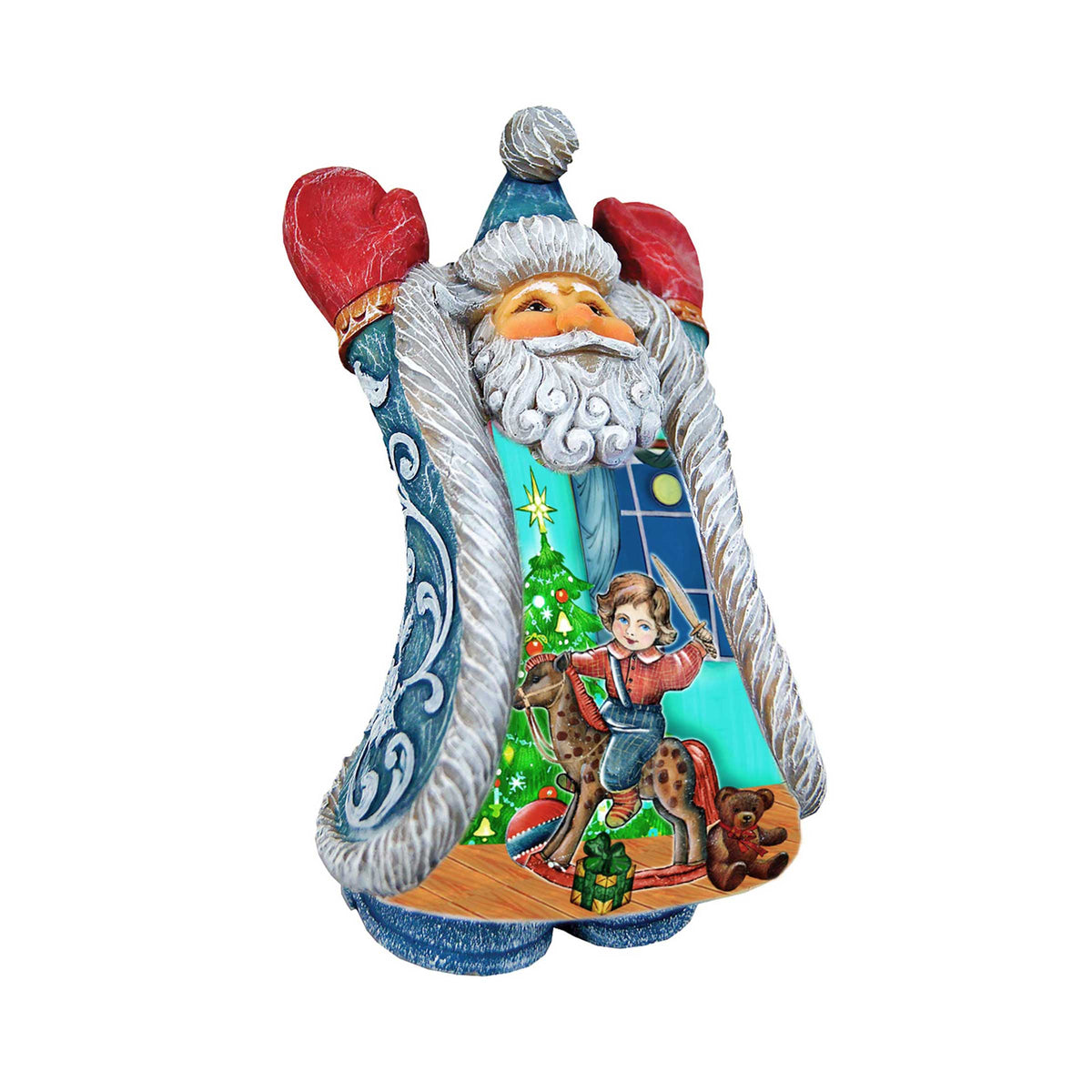 Rocking Horse Fun Santa Handcrafted Christmas Figurine