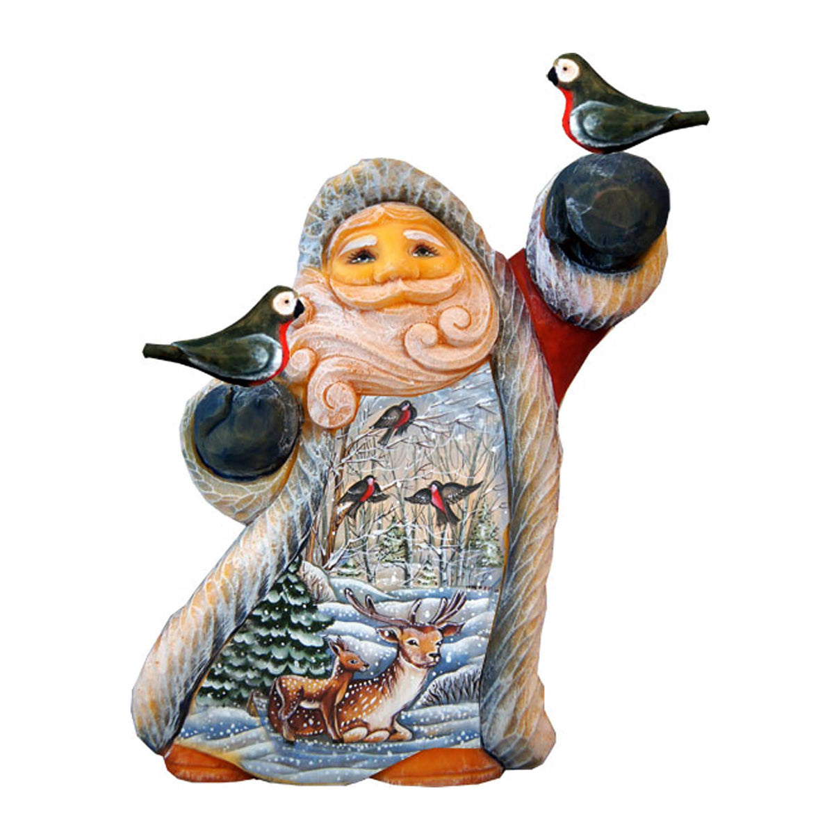 Winter Fawn Tiny Tale Santa Christmas Figurine by G. DeBrekht - Christmas Santa Snowman Decor - 561624