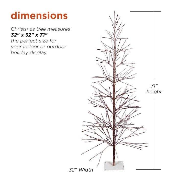 71" Lighted Artificial Cedar Christmas Tree with 296 LED Lights & Flocked Design - Christmas Trees USA