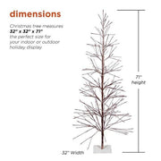 71" Lighted Artificial Cedar Christmas Tree with 296 LED Lights & Flocked Design - Christmas Trees USA