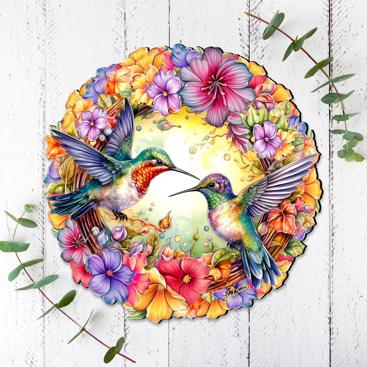 Hummingbirds Holiday Door Decor by G. Debrekht - Christmas Decor - 8652804H