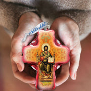 Jesus Cross Glass Ornament