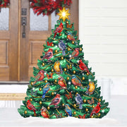 Christmas Birds-Themed Christmas Tree Outdoor Indoor Decor Wooden Christmas Decoration
