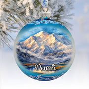Denali Mountain Glass Ornament