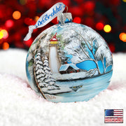 Winter Lighthouse Glass Ornament Limited Edition