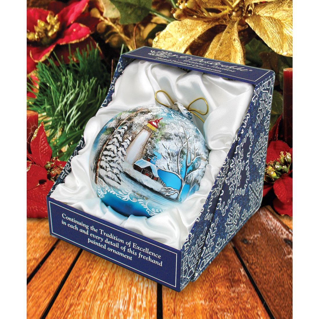 Winter Lighthouse Glass Ornament Limited Edition