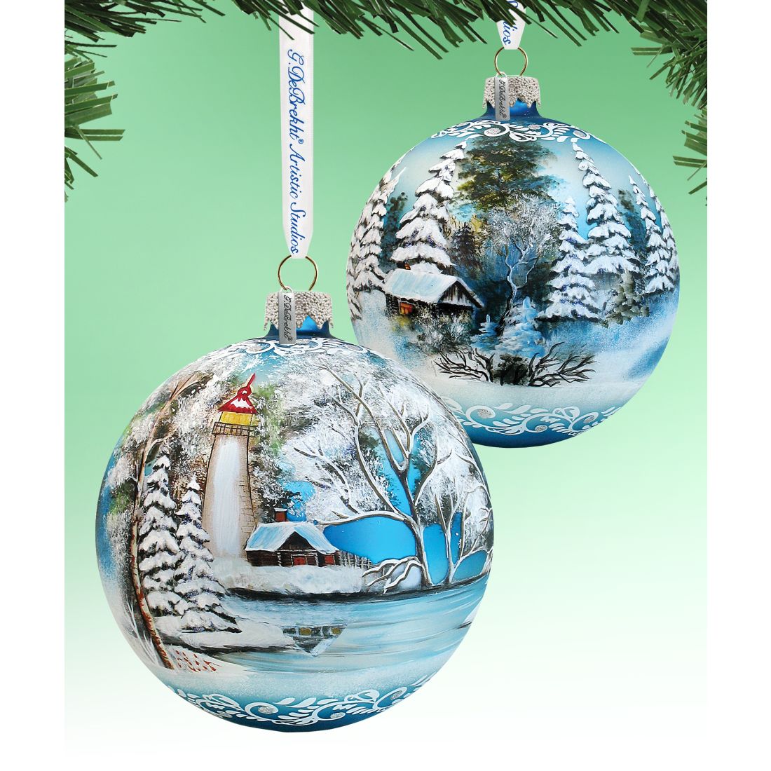 Winter Lighthouse Glass Ornament Limited Edition
