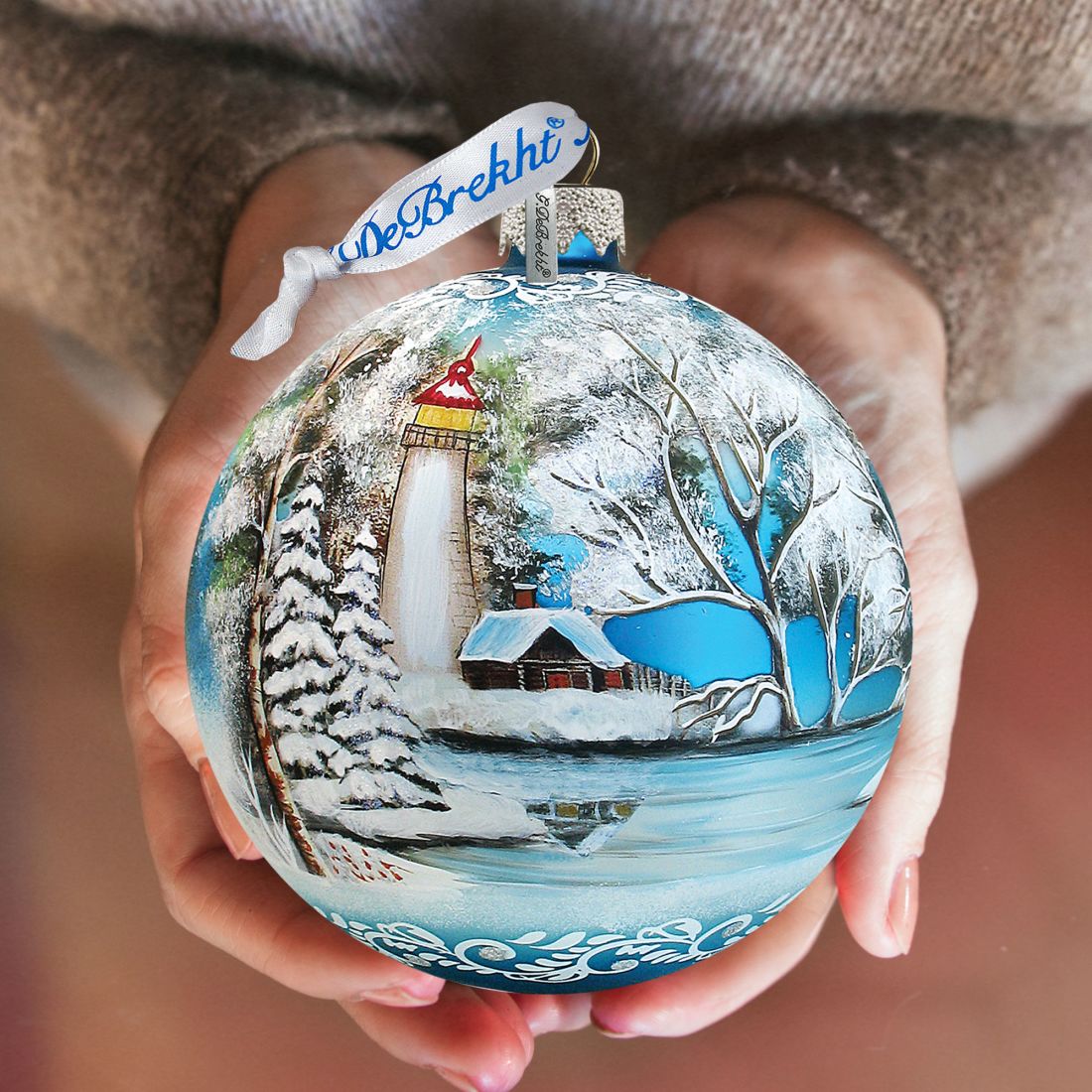 Winter Lighthouse Glass Ornament Limited Edition