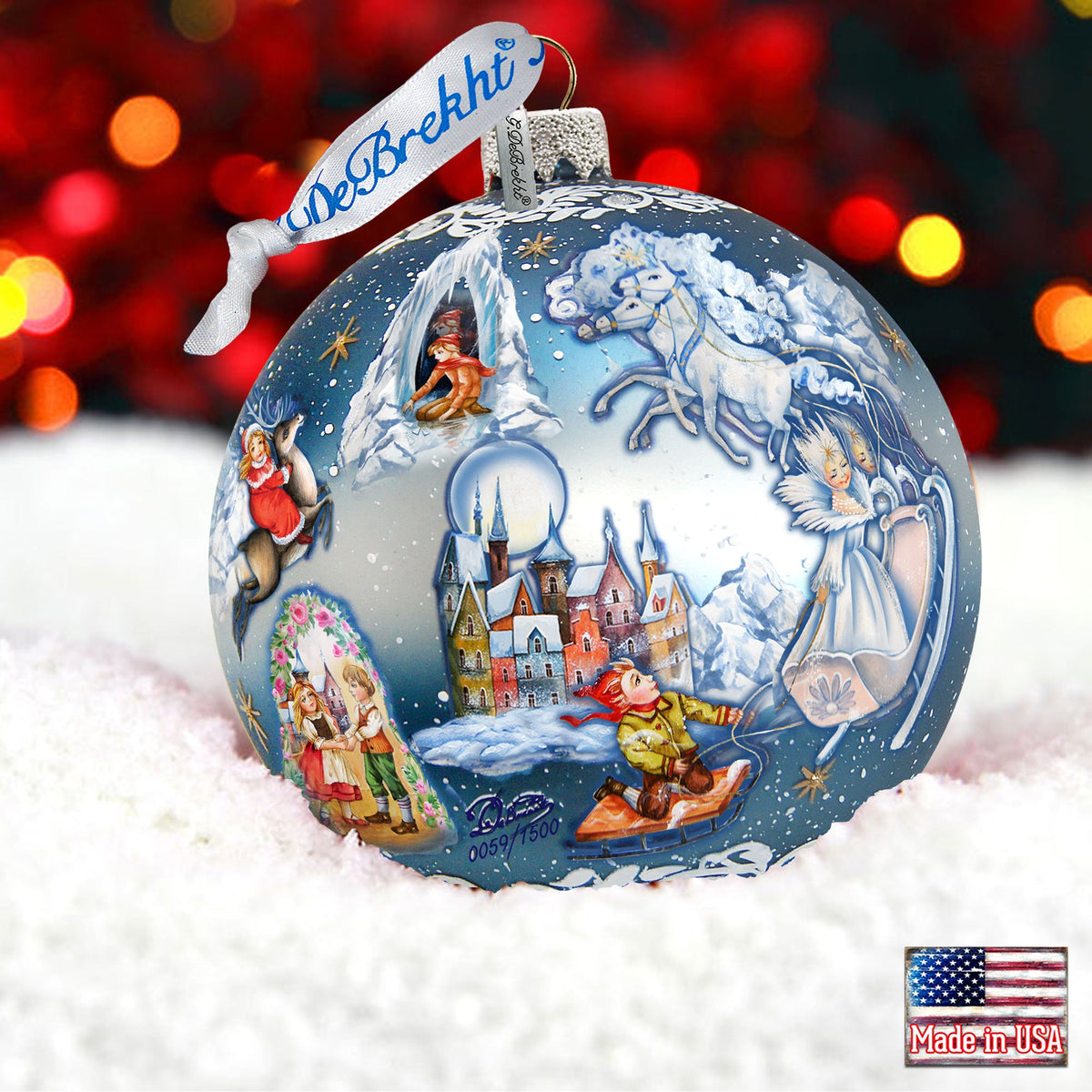 Limited Edition, Oversized Snow Queen Ball Glass Ornament, Christmas Decor - 73852 by G. DeBrekht