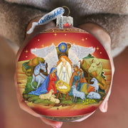 Guarding Light Nativity Glass Ornament Limited Edition by G. DeBrekht - Inspirational Nativity Décor - 73860-2