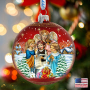 Christmas Guardian Angel Ball Glass Ornament Limited Edition