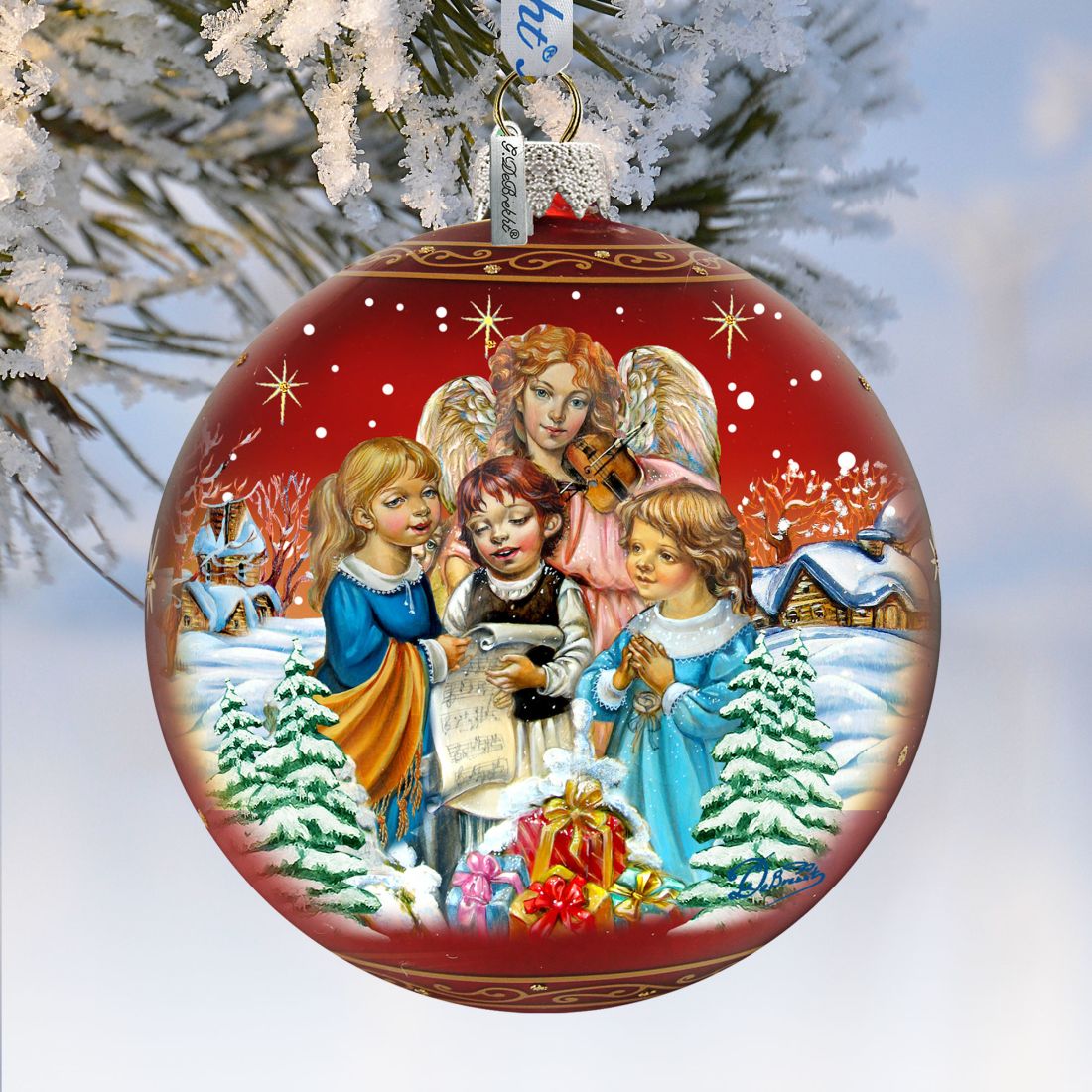 Christmas Guardian Angel Ball Glass Ornament Limited Edition