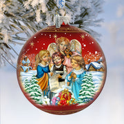 Christmas Guardian Angel Ball Glass Ornament Limited Edition