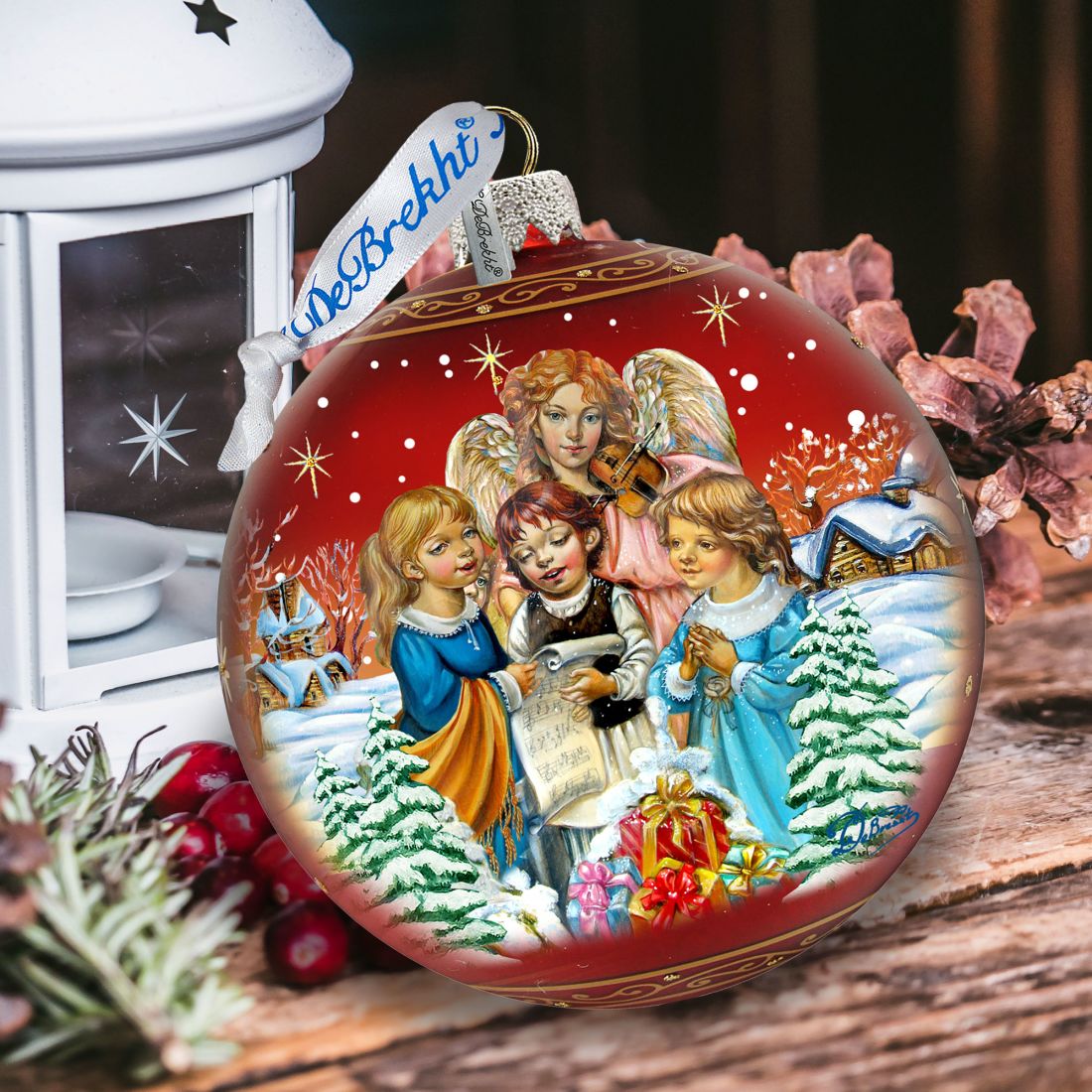 Christmas Guardian Angel Ball Glass Ornament Limited Edition