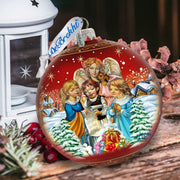 Christmas Guardian Angel Ball Glass Ornament Limited Edition