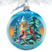 Cardinal Night Serenade Lg Glass Ornament by G.Debrekht Wildlife Holiday Décor - 73963