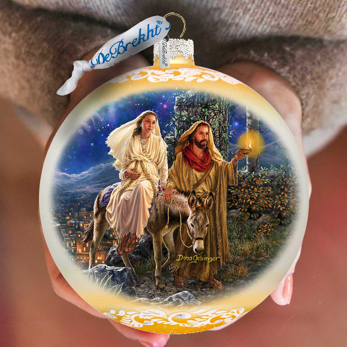 Journey to Bethlehem Mercury Glass Christmas Ornament