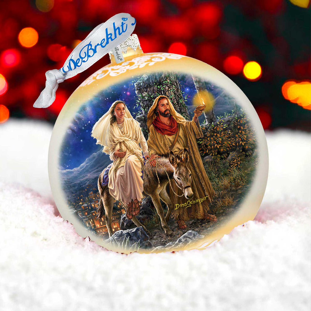 Journey to Bethlehem Mercury Glass Christmas Ornament