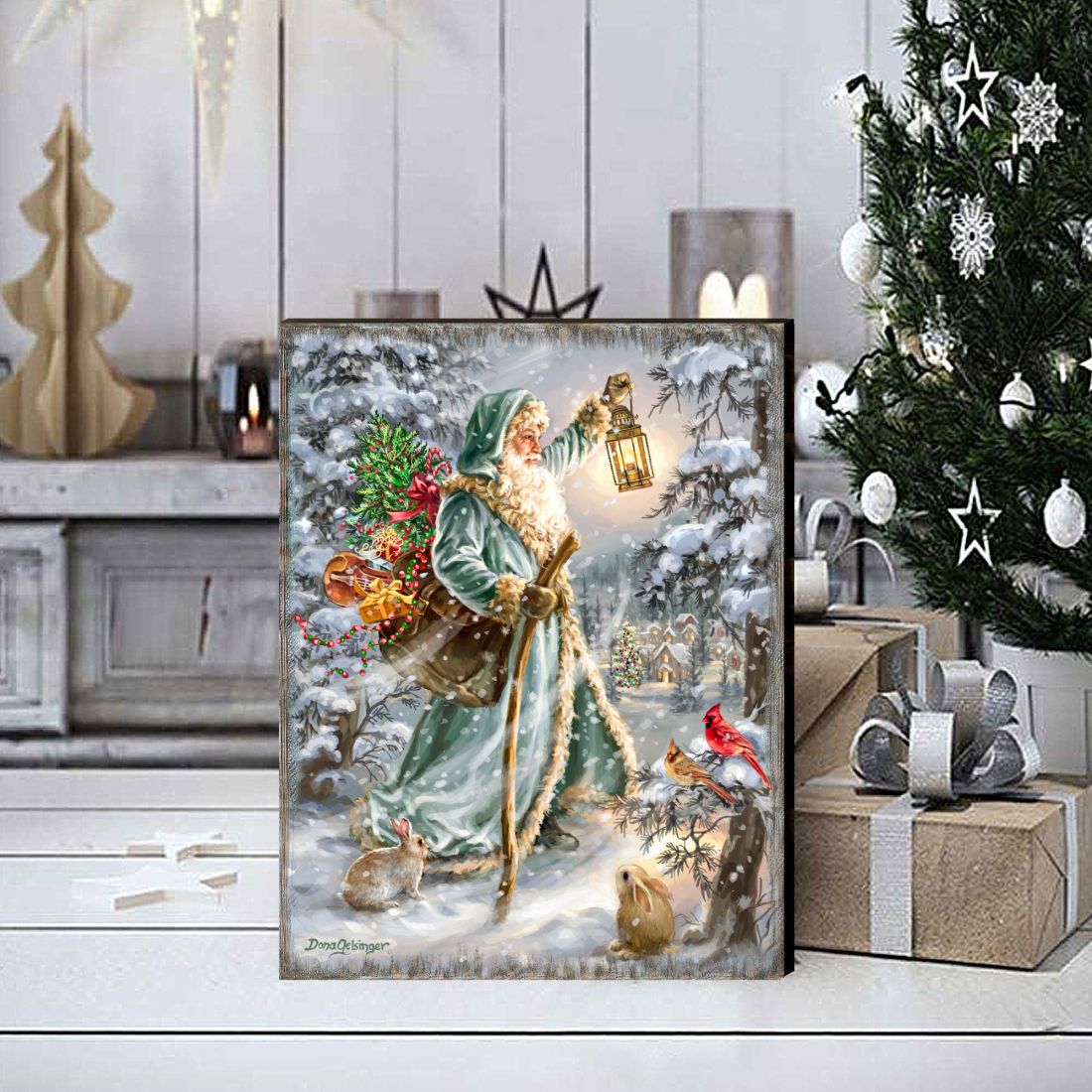 Saint Nicholas Wooden Wall Art Christmas Decoration