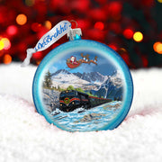 Alaska Railroad Christmas Glass Ornament