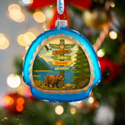 Alaska Adventure Igloo Glass Christmas Ornament
