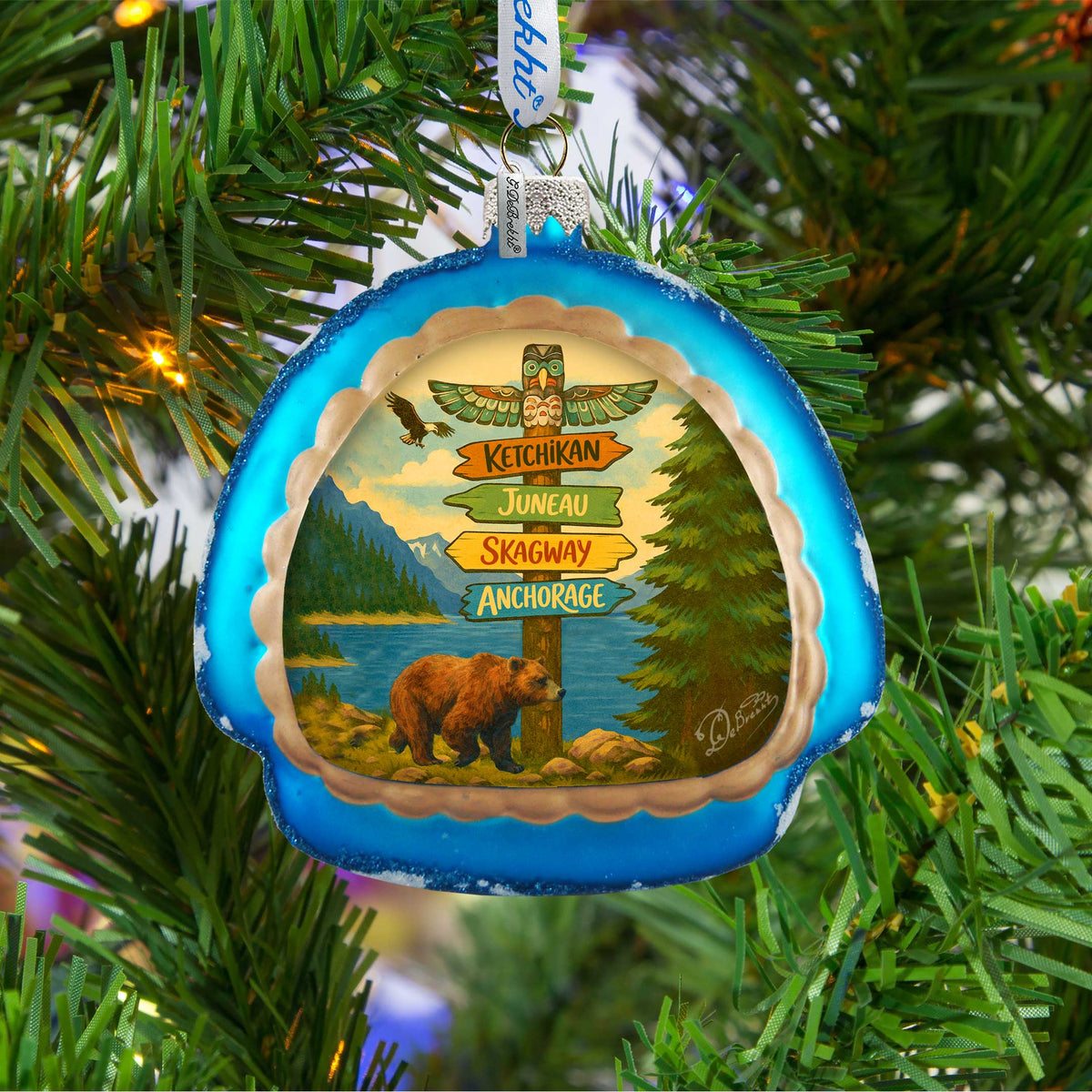 Alaska Adventure Igloo Glass Christmas Ornament