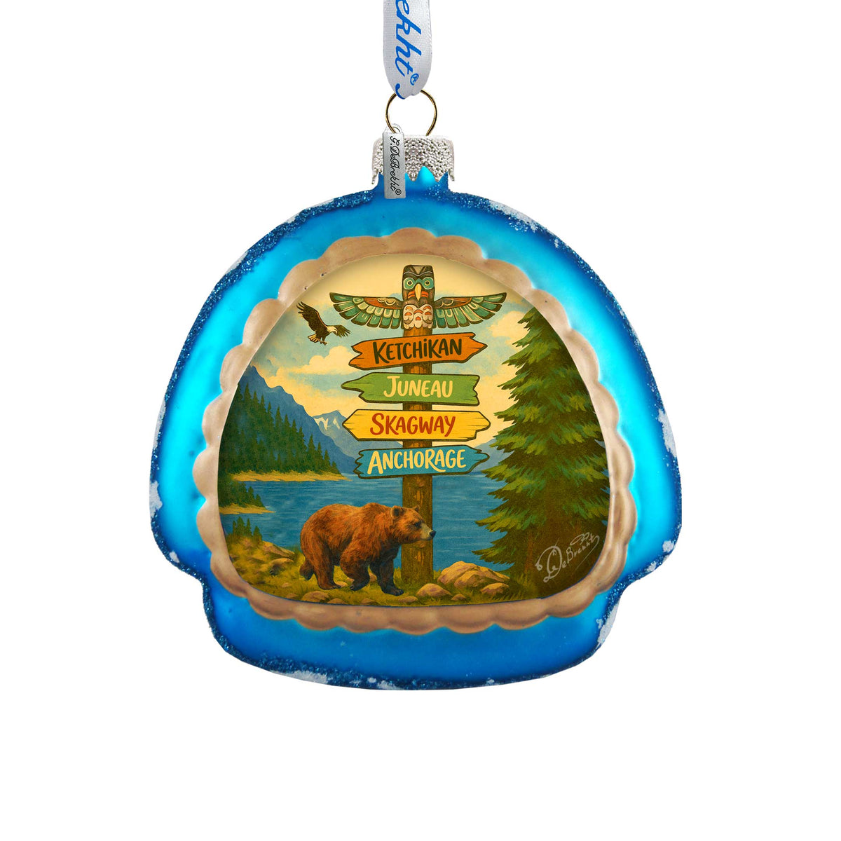 Alaska Adventure Igloo Glass Christmas Ornament