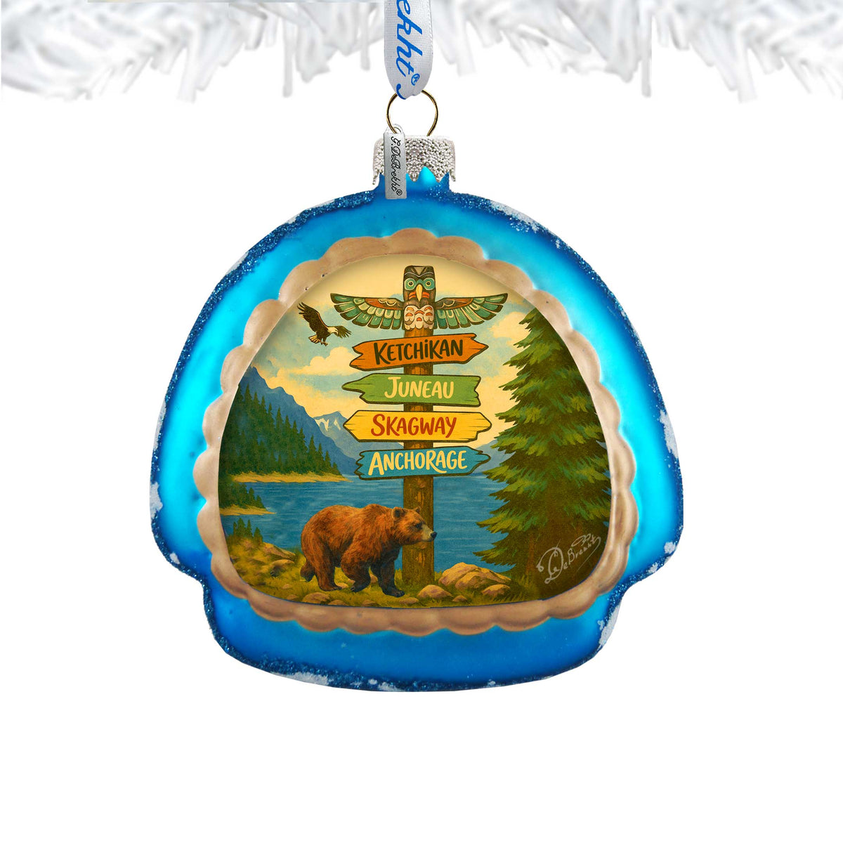 Alaska Adventure Igloo Glass Christmas Ornament