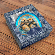 Sea Otters Holiday Splendor Glass Ornament