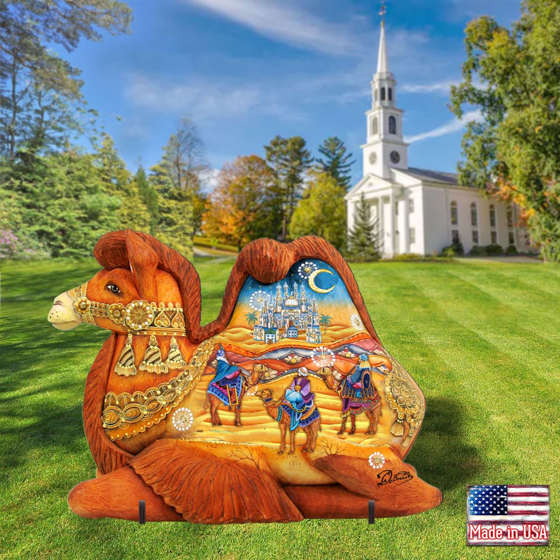 Three King Camel Nativity Outdoor Decor by G. DeBrekht - Nativity Holiday Decor - 8126519F