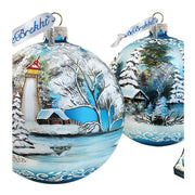 Winter Lighthouse Glass Ornament Limited Edition