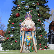 Santa and the Guardian Angels Christmas Outdoor Scene