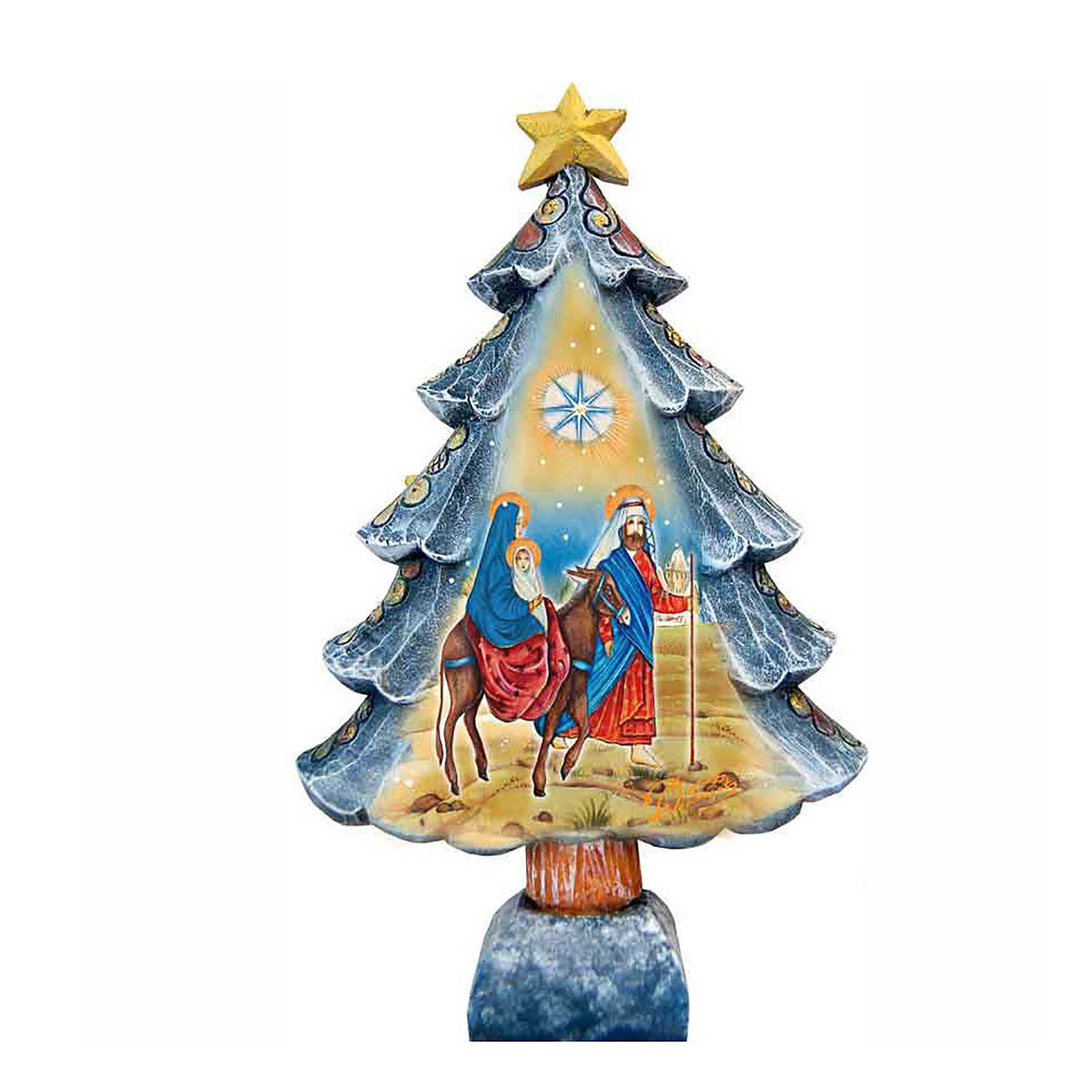 Nativity Tree Handcrafted Christmas Figurine