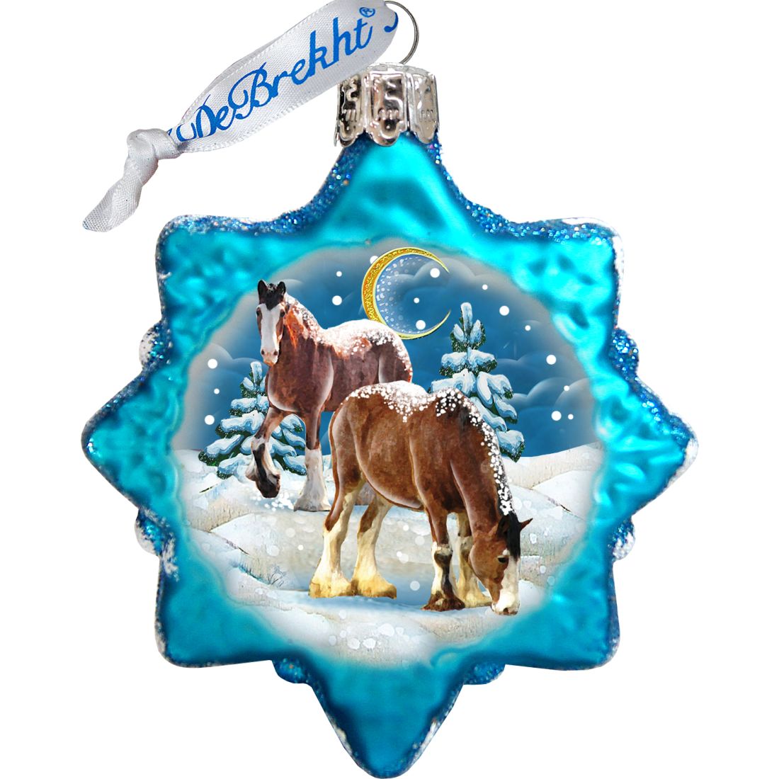 Winter Family Mercury Glass Ornaments Set of 3