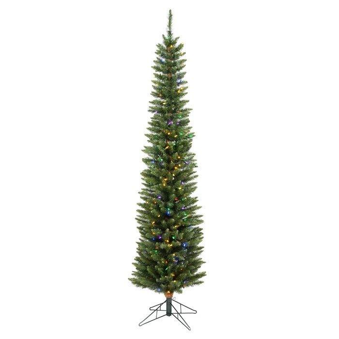 78" Lighted Pine Christmas Tree with 200 Multi - Color LED Lights - Christmas Trees USA