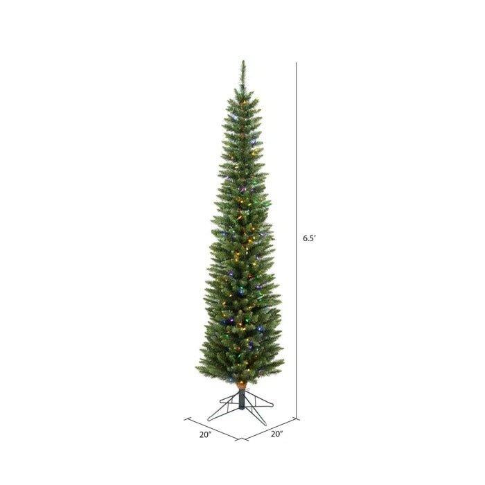 78" Lighted Pine Christmas Tree with 200 Multi - Color LED Lights - Christmas Trees USA