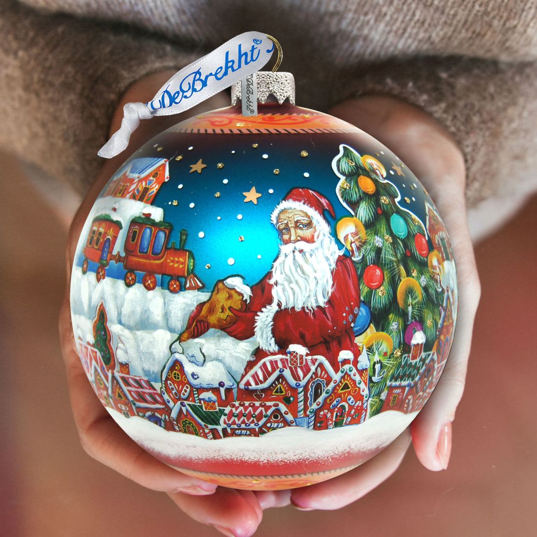 Gingerbread House Glass Ornament Limited Edition by G. DeBrekht - Christmas Santa Snowman Decor - 73858