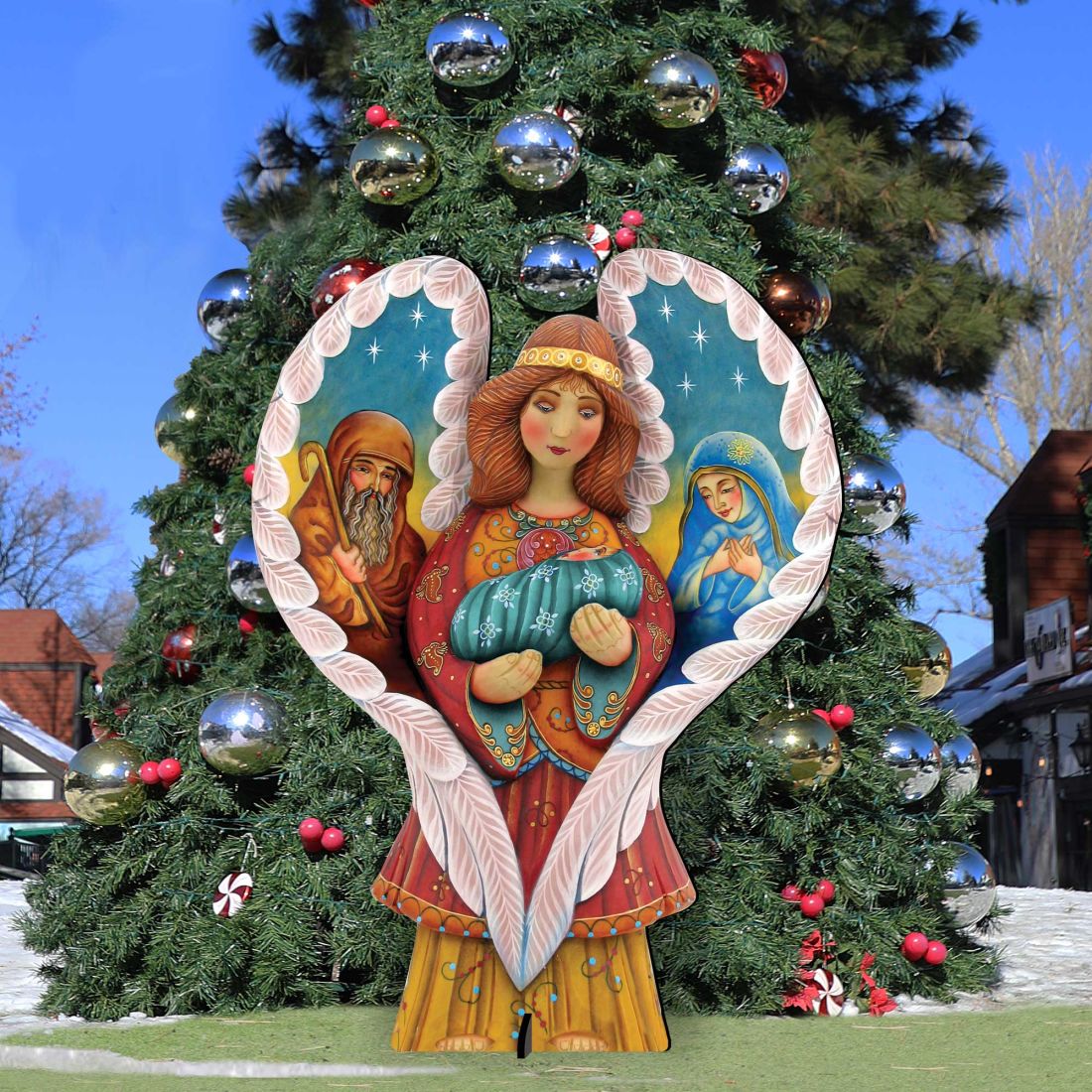 Holy Family Angel Outdoor Decor