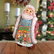 Santa with toy scene Handcrafted Christmas Figurine