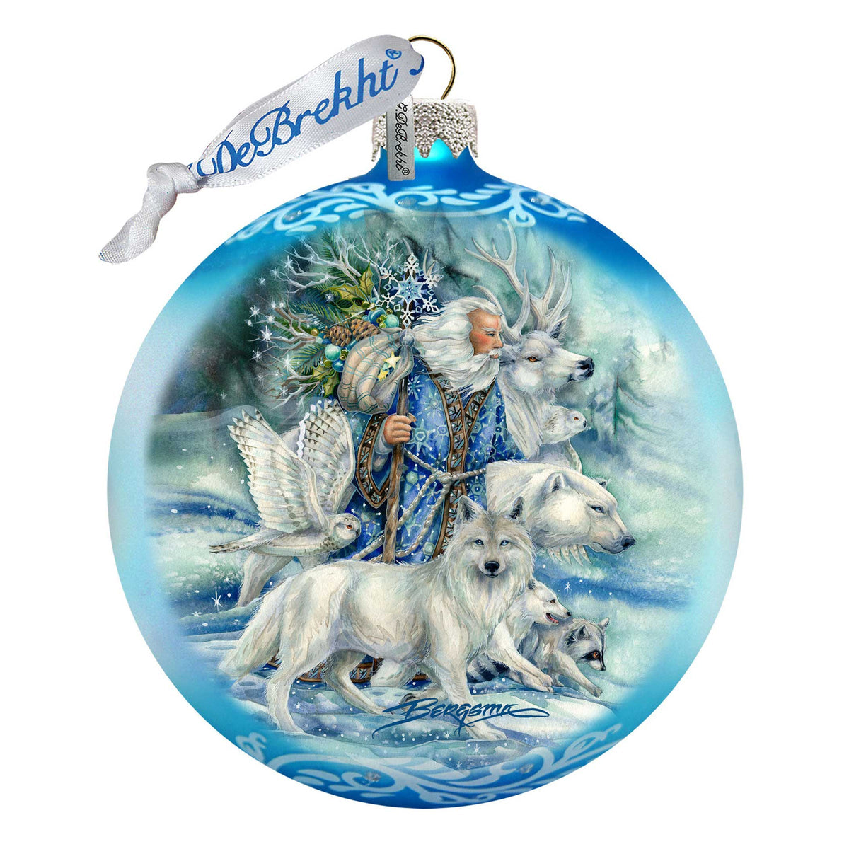 The Wild Spirits of Winter Glass Ornament Limited Edition by J. Bergsma - Christmas Santa Snowman Decor - 73910-JB