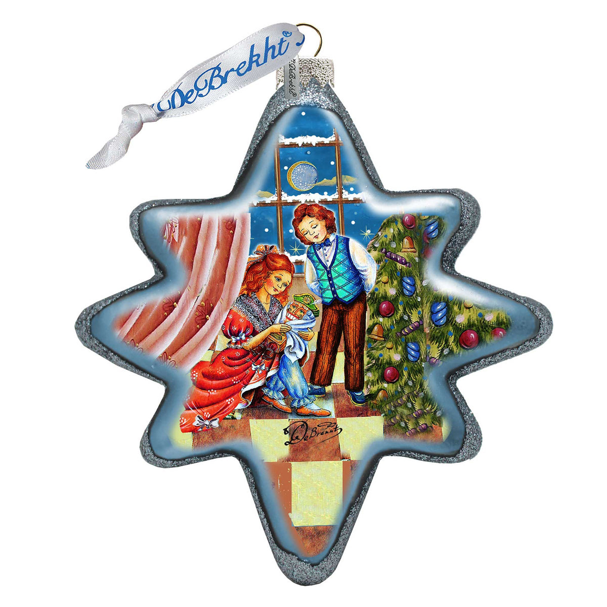 Nutcracker North Star Glass Ornament