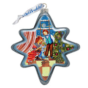 Nutcracker North Star Glass Ornament