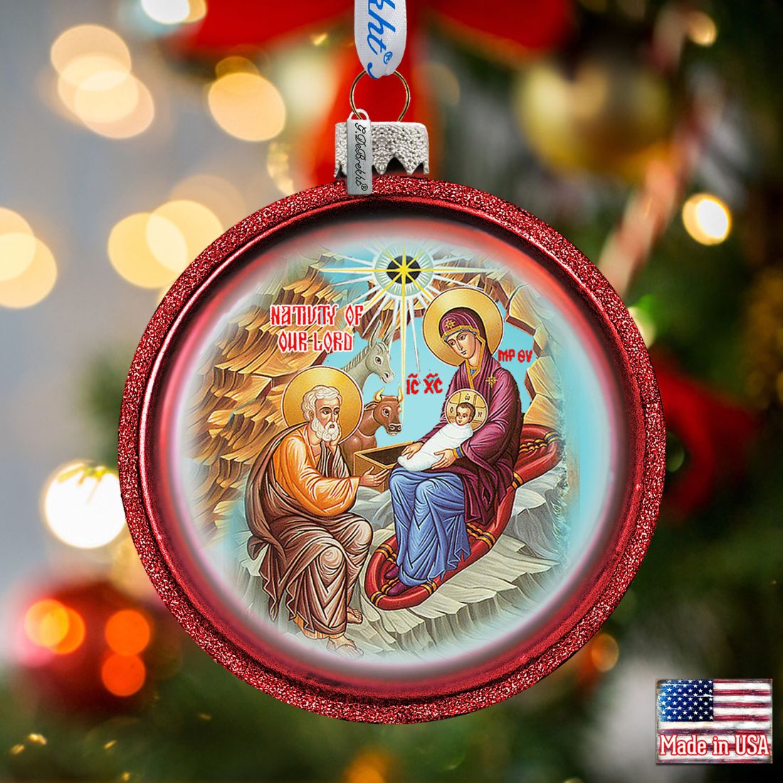 Nativity Glass Ornament Set of 3 by G. DeBrekht - Nativity Holiday Decor - 73749-S3